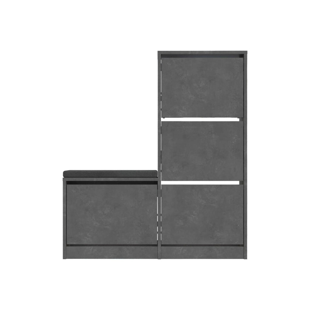 Mobile Portascarpe Velma, Scarpiera 8 Paia, 105x26x119h cm Grigio