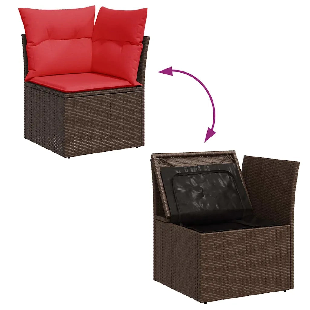 Set Divani Giardino 8 pz con Cuscini Marrone Polyrattan Acacia 3326365
