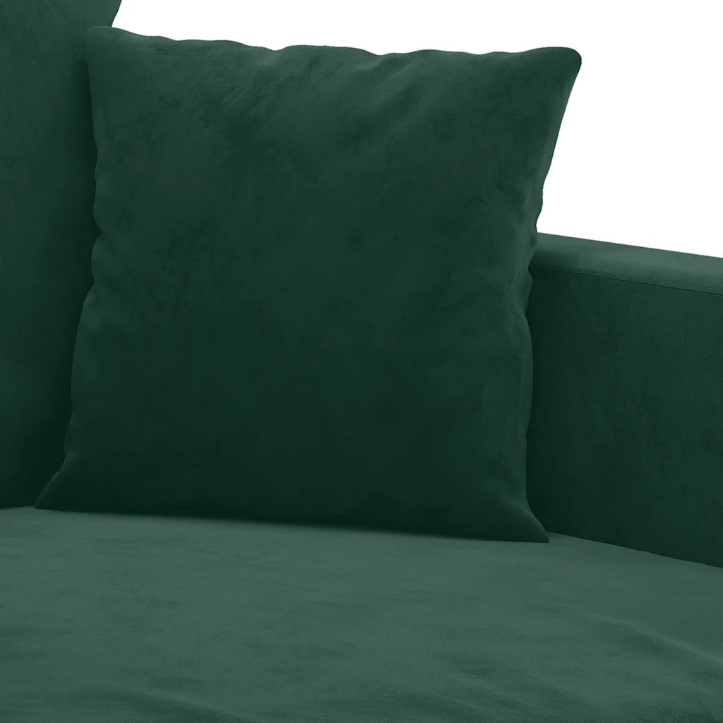 Set di Divani 3 pz con Cuscini Verde scuro in Velluto