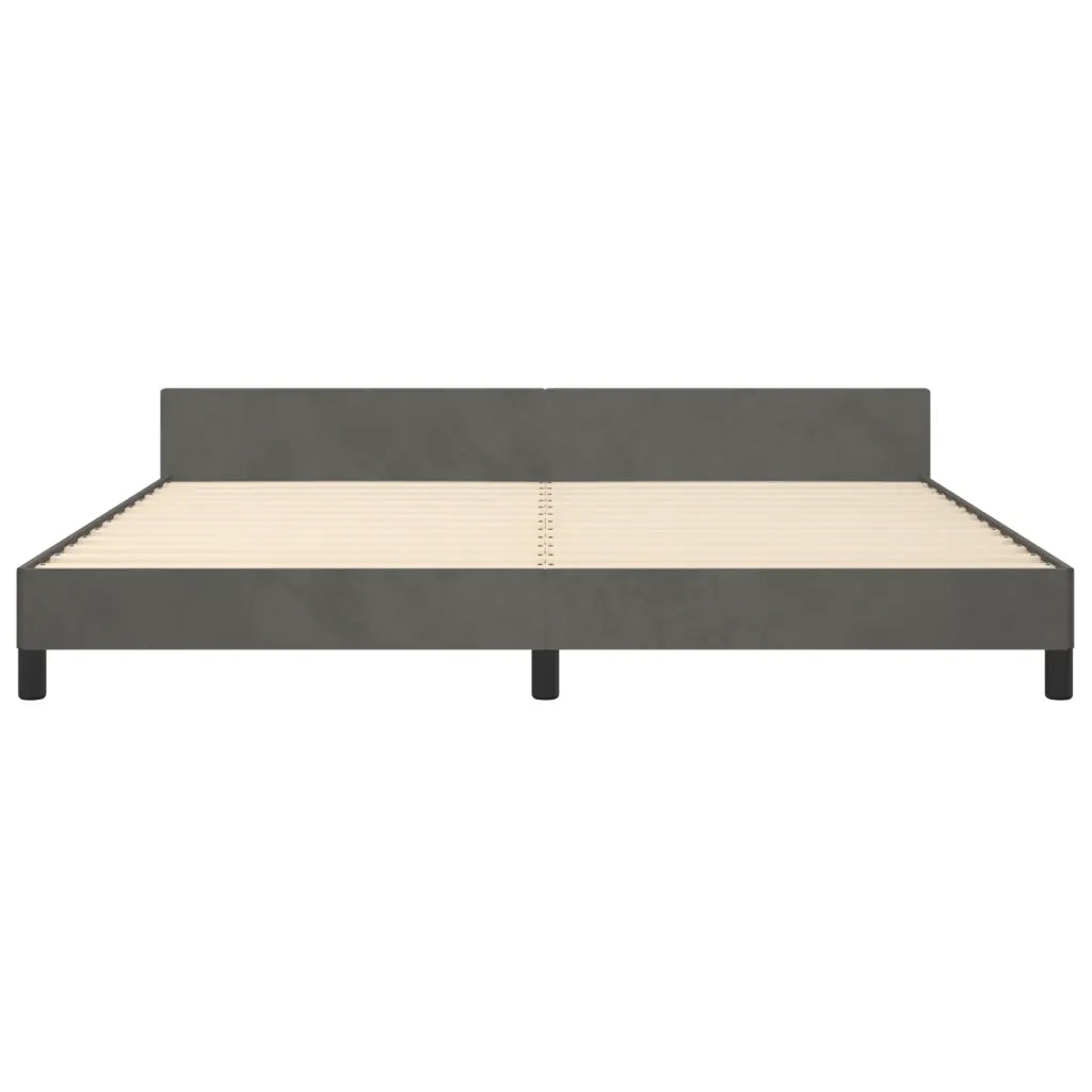 Giroletto senza Materasso-Struttura Letto Grigio Scuro 200x200 cm Velluto 537973