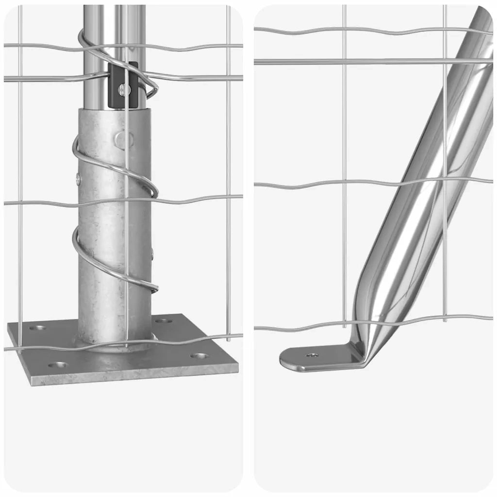 Recinzione da Giardino | Recinzione con Posto Argento 0,6 x 10 m Acciaio