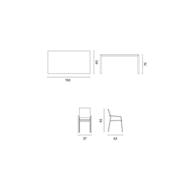 Dining Set Tarquinia Con 4 Sedie In Ferro Antracite Moia
