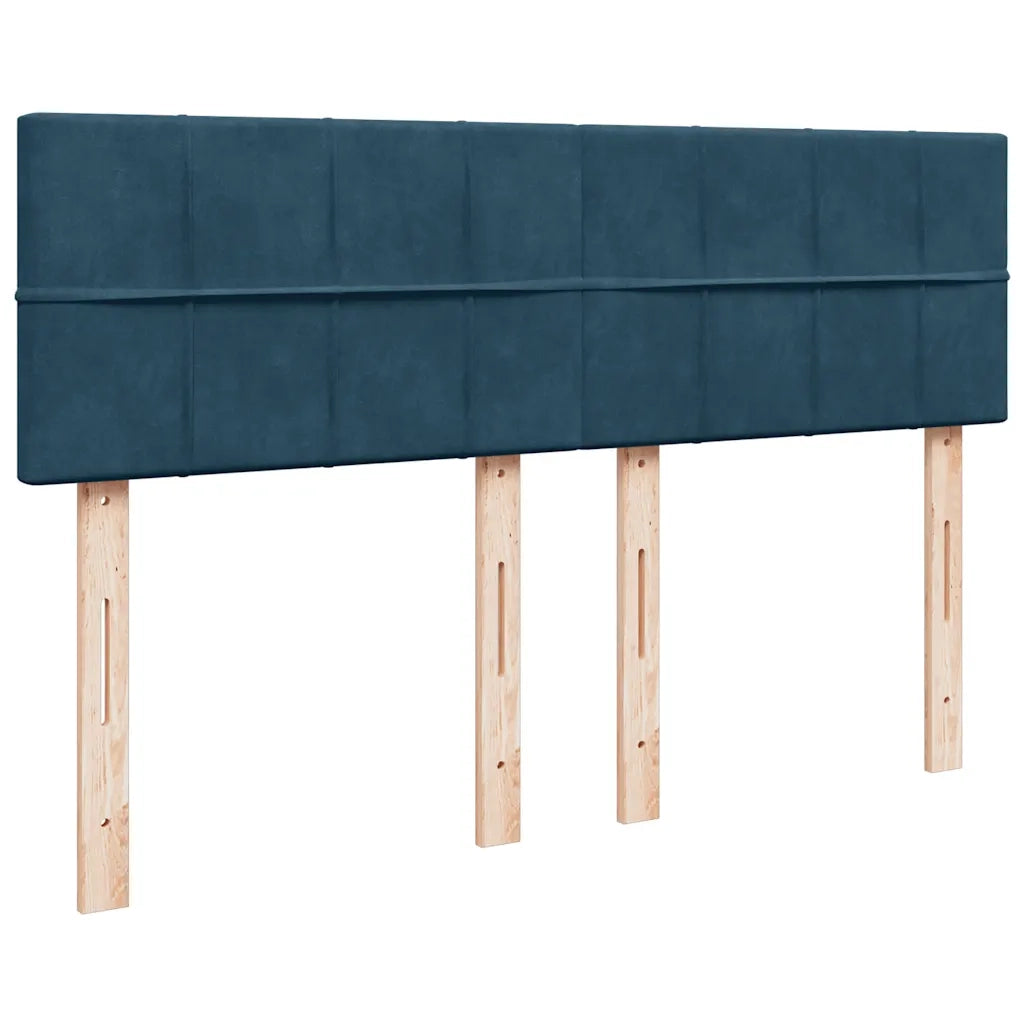 Giroletto a Molle con Materasso Blu 140x200 cm in Velluto