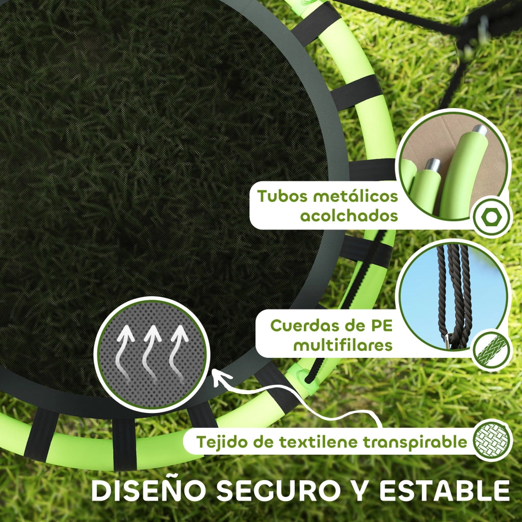 Altalena da giardino per bambini ¨C zephmum ¨C nero e verde ?100x180 cm