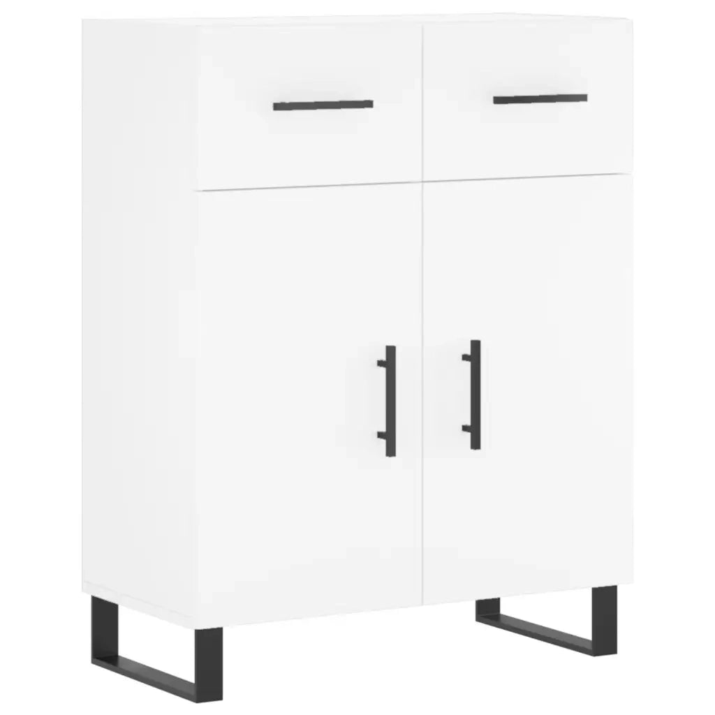 Credenza-Buffet-Armadio da cucina Bianca 69,5x34x180 cm in Legno Multistrato 891474