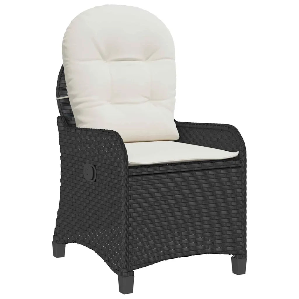Divano Sedia-Poltrona reclinabile Nero polyrattan