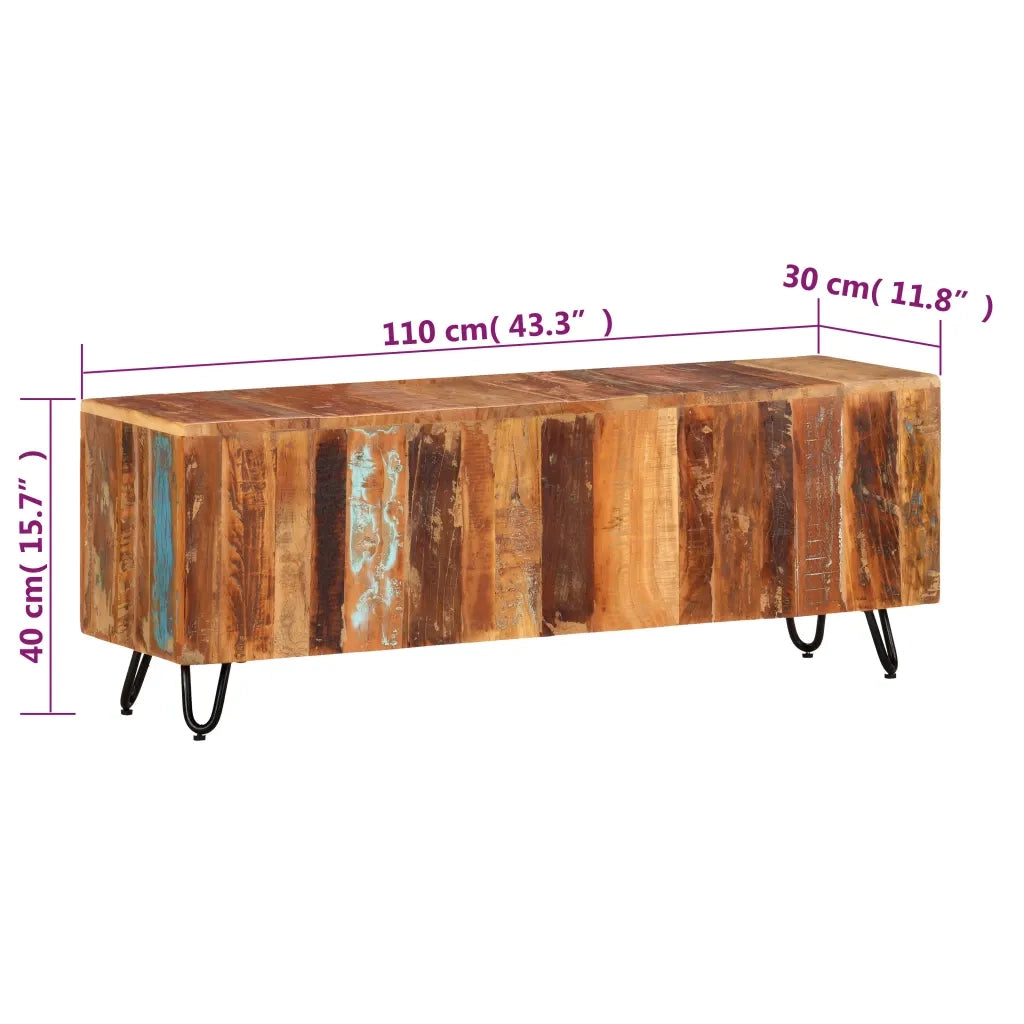 Mobile Porta TV 110x30x40 cm in Legno Massello Riciclato 337842