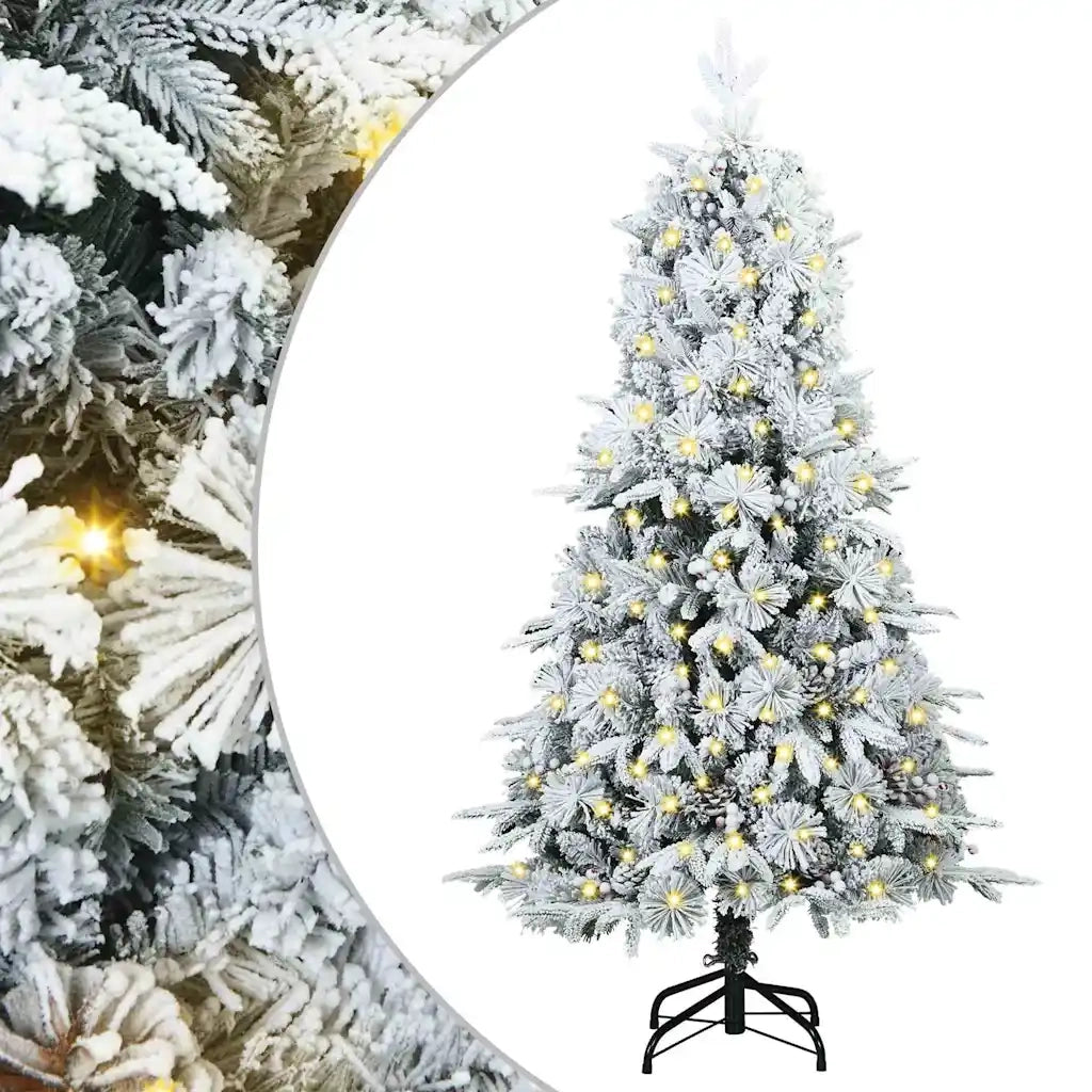 Albero di Natale Artificiale-Albero Natalizio con Rami Pieghevoli Bianco 150 cm 735670