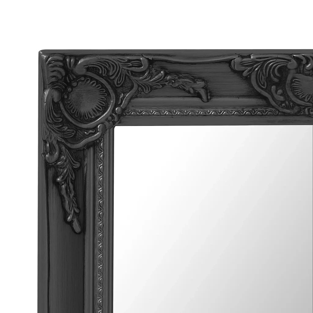 Specchio da Parete Stile Barocco 50x40 cm Nero 320311