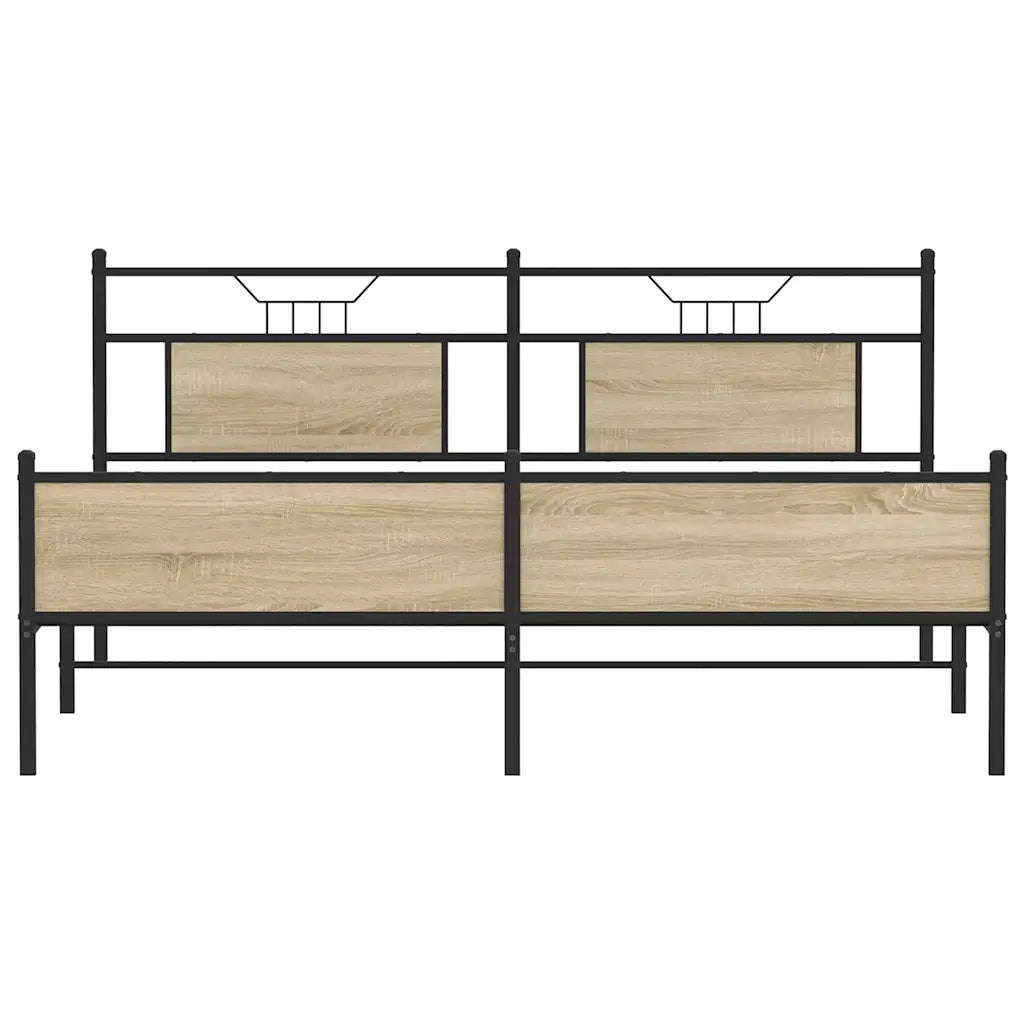 Giroletto senza Materaso in Metallo Rovere Sonoma 183x213 cm 3325126