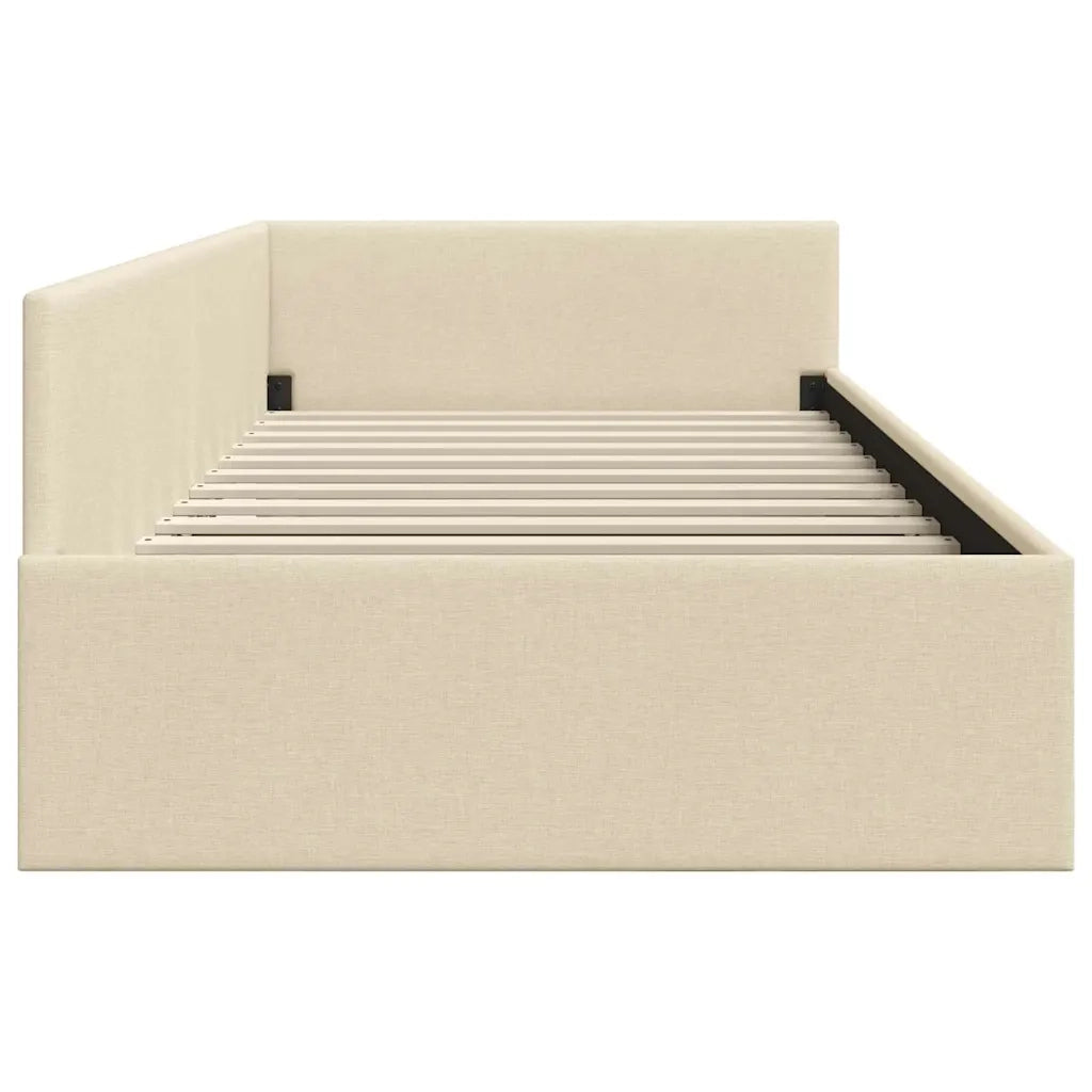 Cornice del letto ad angolo Crema 80 cm x 200 cm Tessuto 42016033