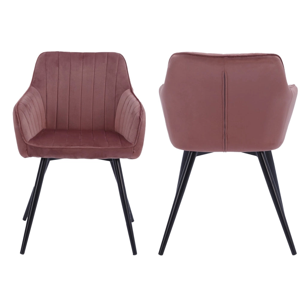 Set di 2 sedie in velluto rosa BERTILLE