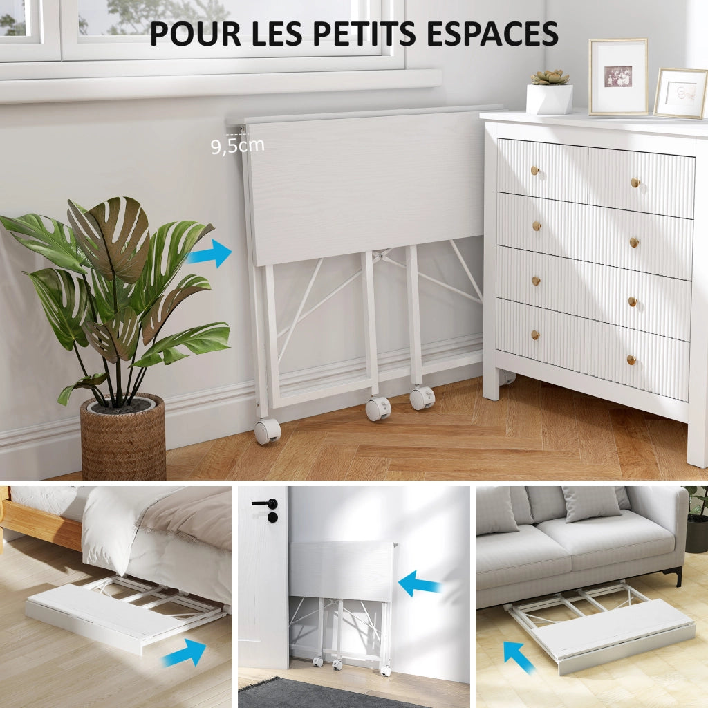 Scrivania pieghevole con ruote ¨C Xylo ¨C bianco 80x40 cm