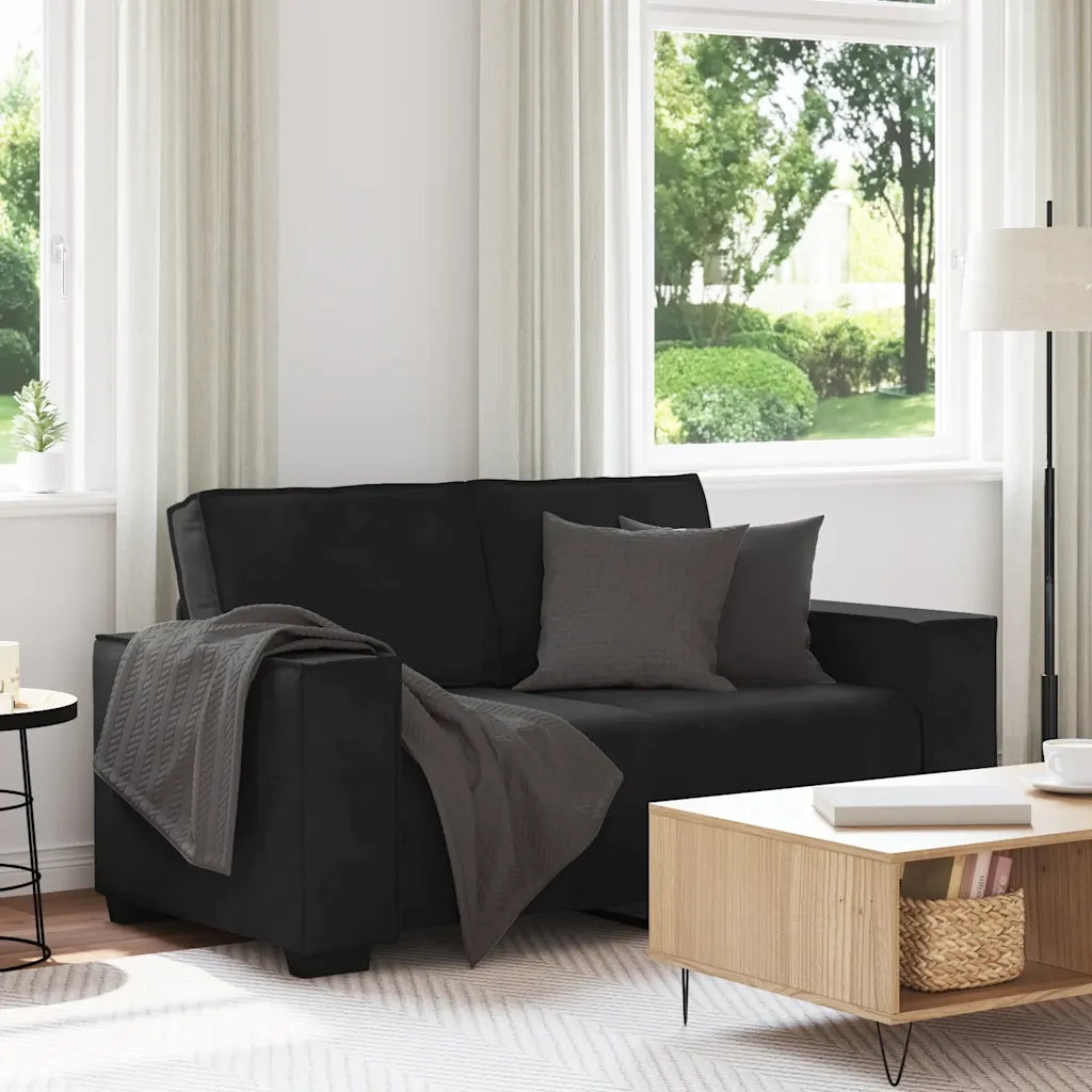 Divano a 2 Posti-Sofa 2 Posti Nero 120 cm in Velluto 313676