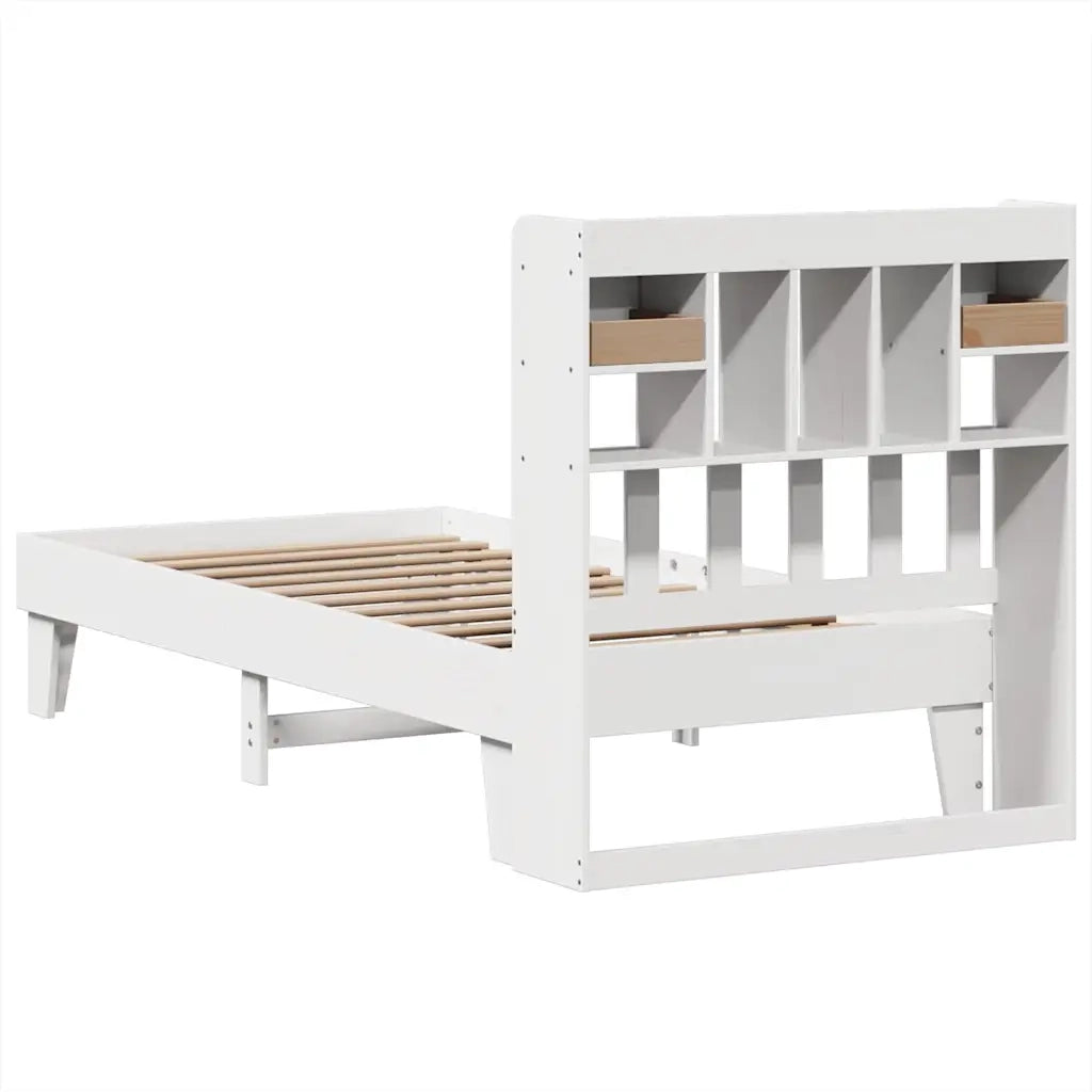 Letto senza Materasso Bianco 90x190 cm in Legno Massello Pino 3308865