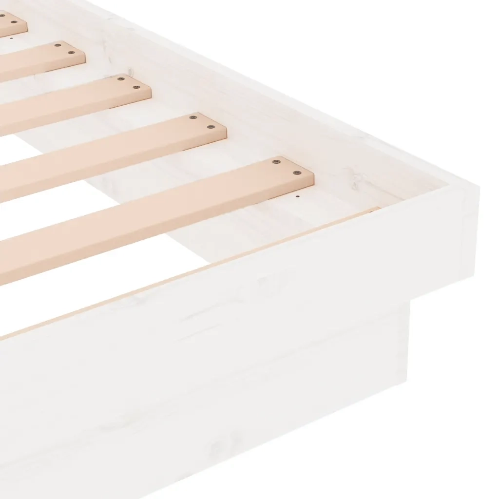 Giroletto-Struttura Letto Bianco in Legno Massello 90x200 cm 333612