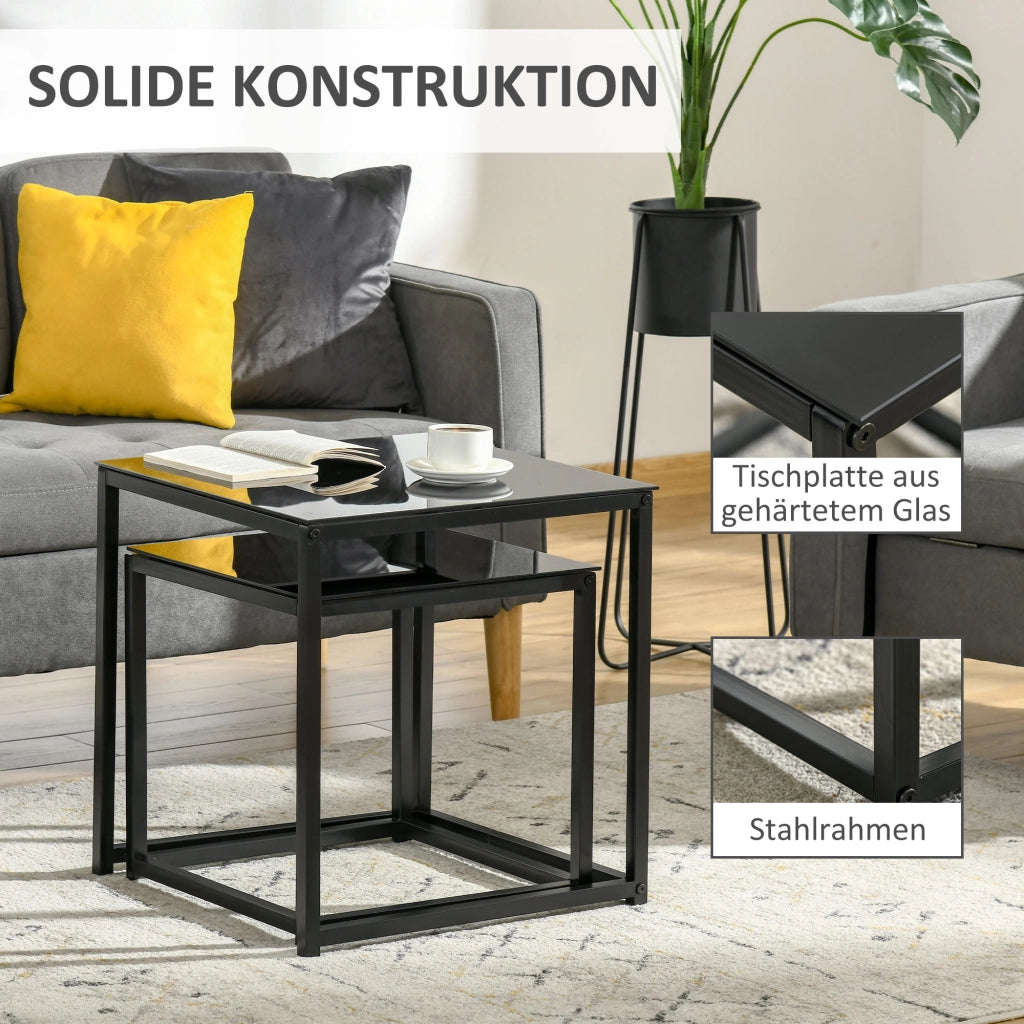 Tavolino moderno ¨C Minimal ¨C nero vetro