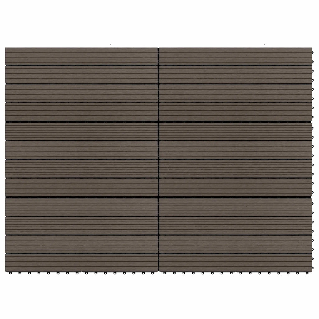 Piastrella per Decking 6 pcs Marrone Scuro 60 x 30 cm WPC 42046686