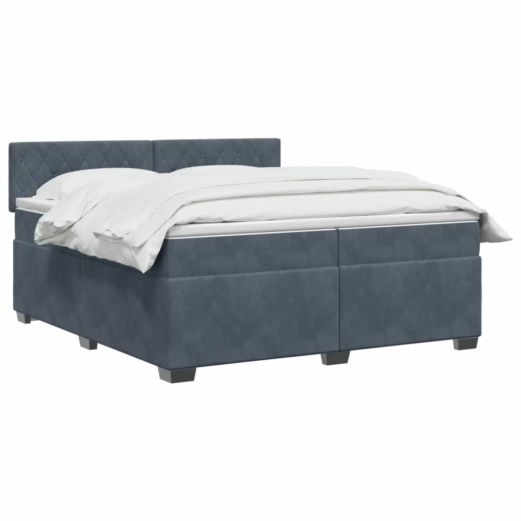 Letto con Box Spring, Materasso e LED Grigio Scuro 200 x 200 cm 3452241
