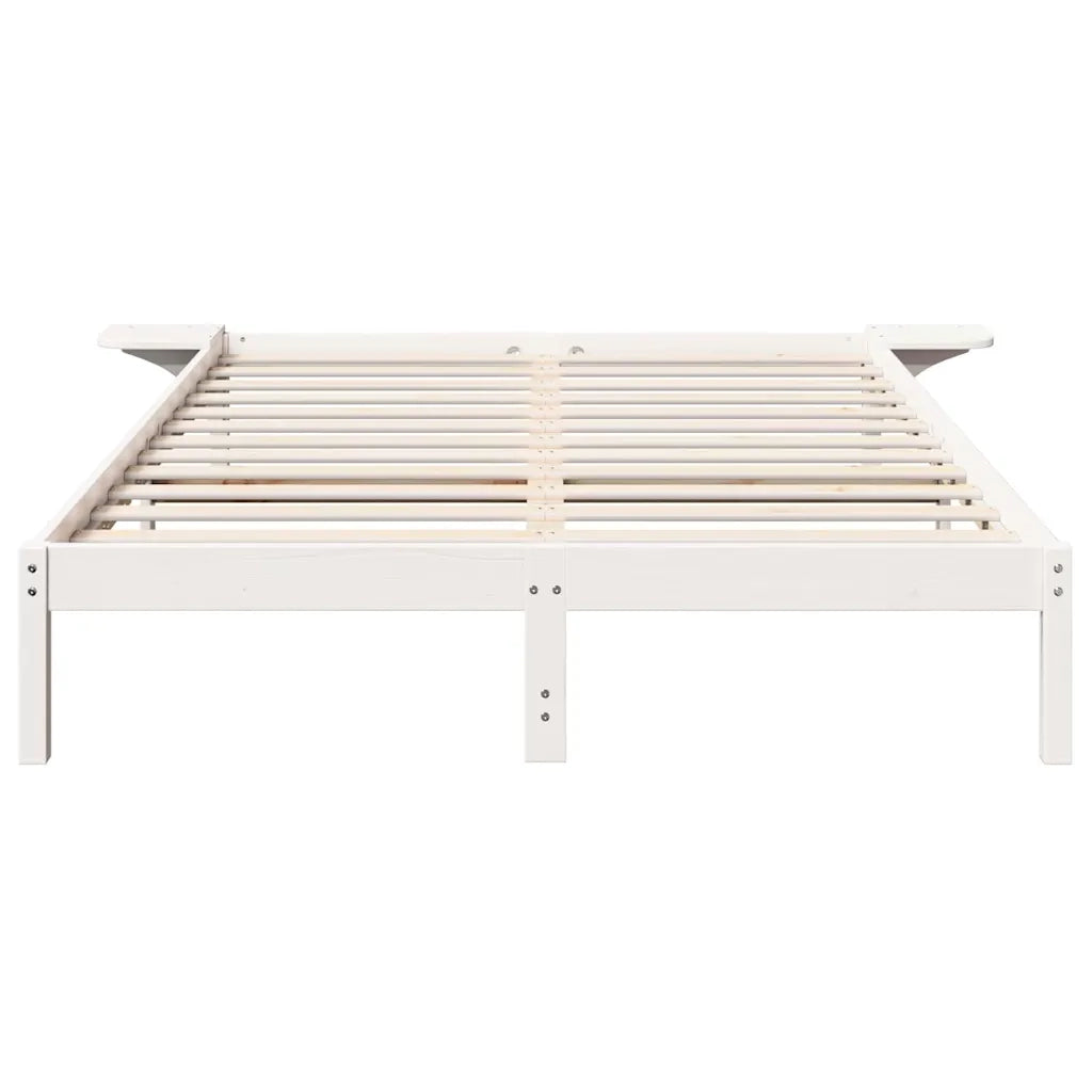 Letto matrimoniale | Letto per adulti | Struttura del letto Bianco 160 x 200 cm Pino massello