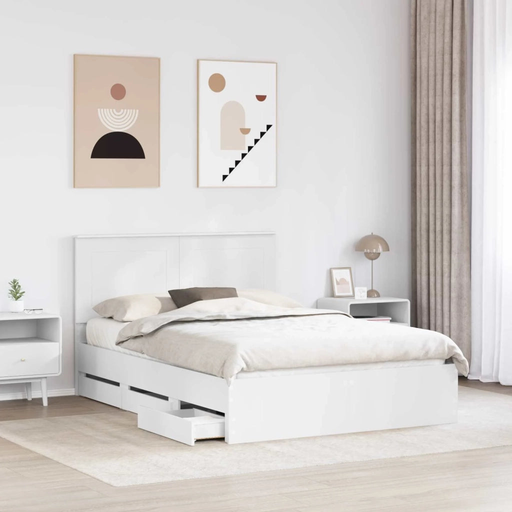 Struttura del letto Bianco 150 x 200 cm Legno Ingegnerizzato