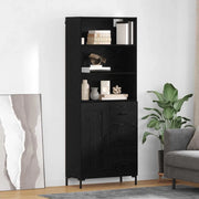 Credenza-Buffet-Armadio da cucina Rovere Nero 69,5 x 34 x 180 cm Legno multistrato 340760