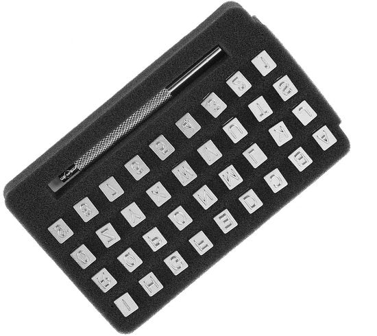 Stampatore in pelle da 36 pezzi - attrezzi per pittura in acciaio - manico comodo - misure 3/6 mm - progettazione ergonomico - adatto per l'ambiente del lavoro con la pelle - strumento didattico