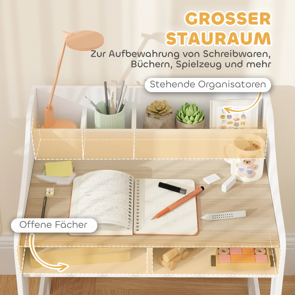 Scrivania per bambini con cassetti e scaffale ¨C zephmum ¨C Legno 90x50x75 cm