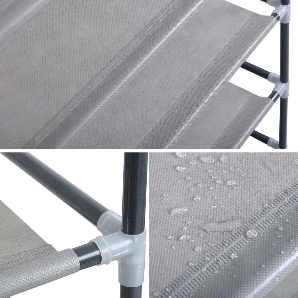 Scarpiera a 8 ripiani per 24 paia di scarpe 60x29x140 cm grigio 19_0000419