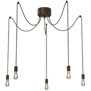 Lampada sospesa Spindel 5xE27 metallo marrone Luminex