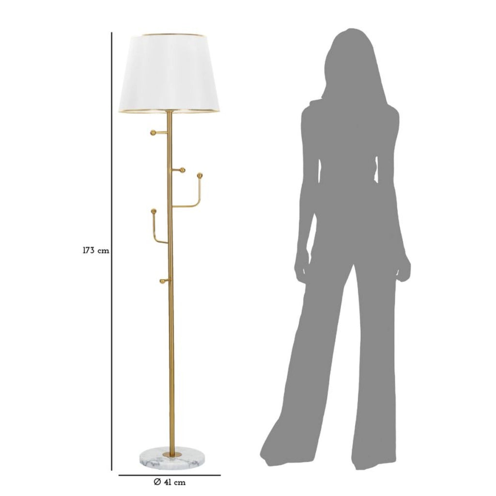 Lampada da Terra VKH191, Oro, Metallo, 41x41x173 cm