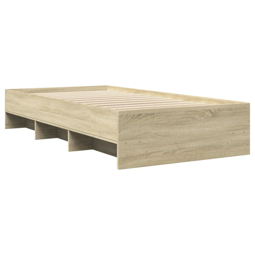 Letto singolo | Letto per adulti | Giroletto senza Materasso Rovere Sonoma 75x190 cm in Truciolato