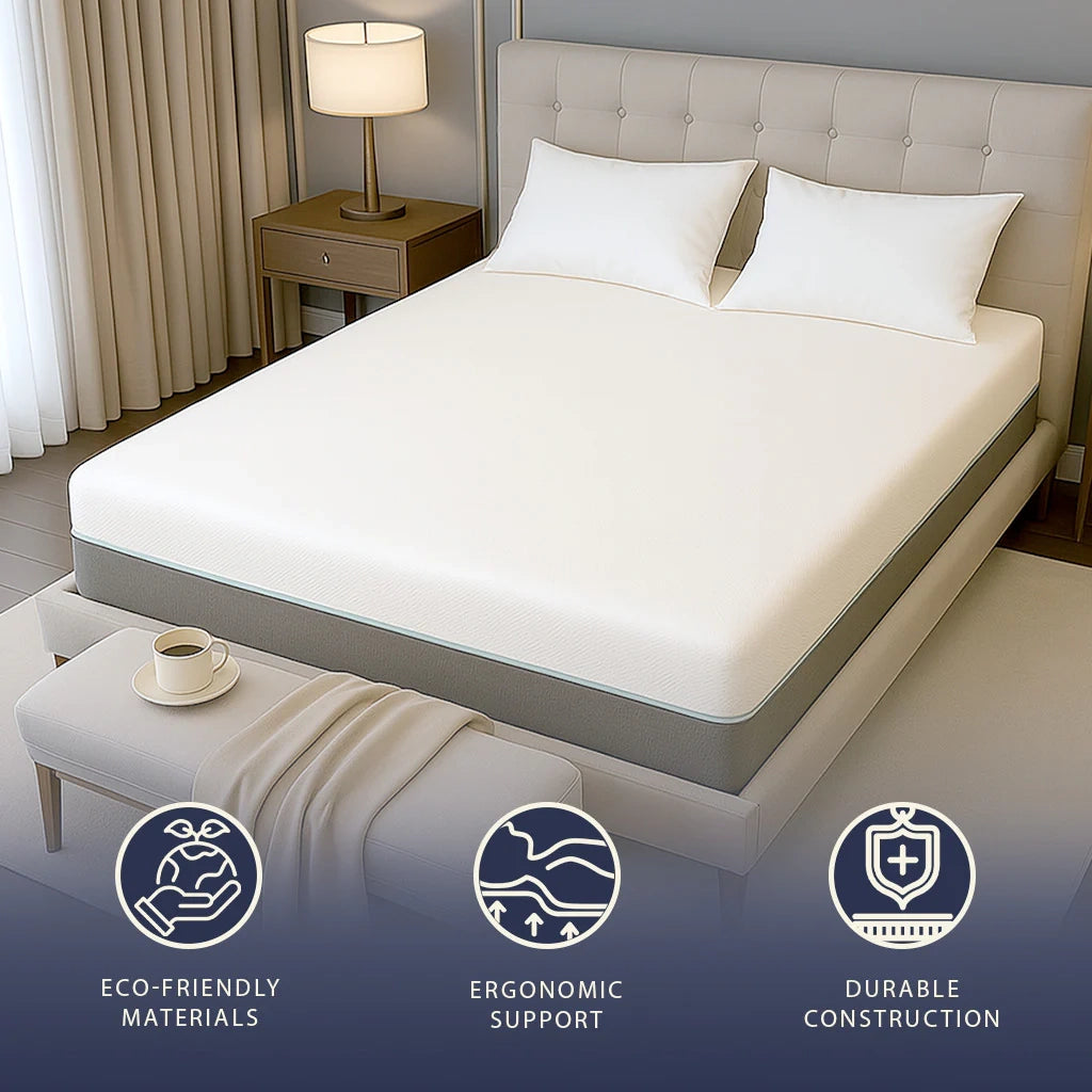 Materasso 120x190 Molle e Memory Foam Alto 25 cm | Anallergico, Traspirante, Sfoderabile | Prodotto in Italia