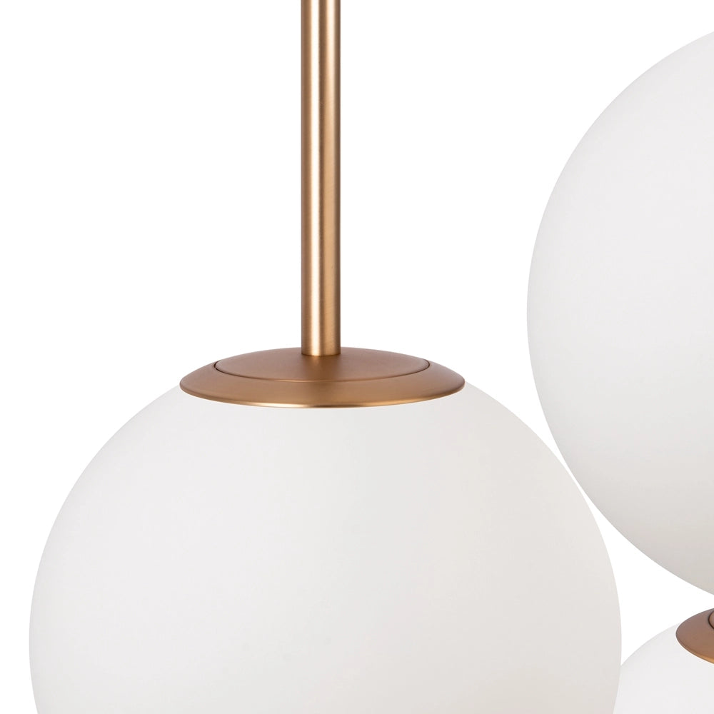 Maytoni Basic Form sospensione 3xE14 ottone vetro bianco