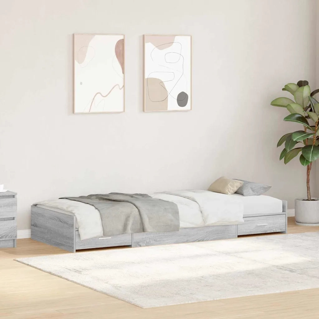 Letto singolo | Letto per adulti | Struttura del letto Grigio Sonoma 80 x 200 cm Legno multistrato