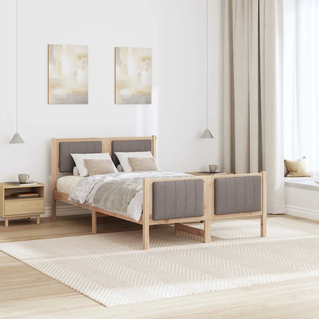Letto matrimoniale | Letto per adulti | Struttura del Letto con testiera Marrone e taupe 120 x 200 cm