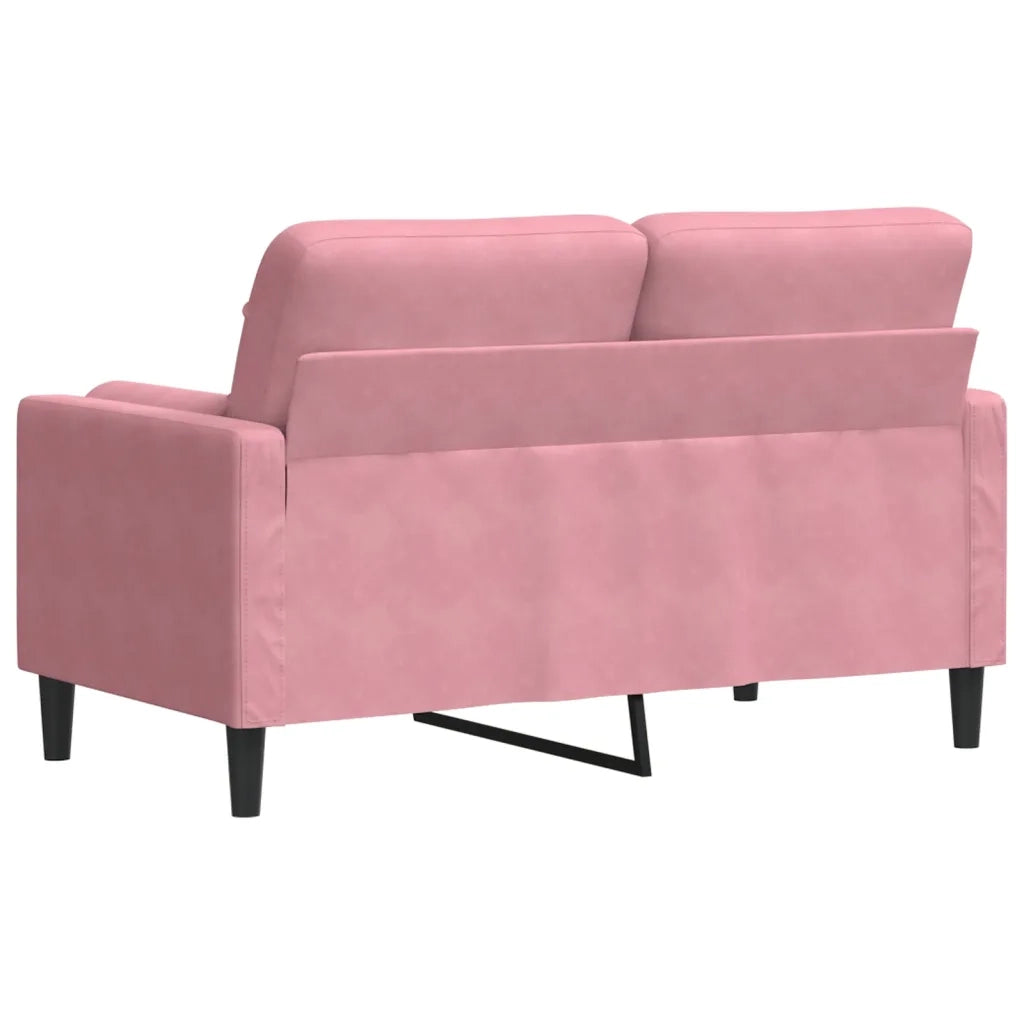Divano a 2 Posti con Cuscini-Sofa 2 Posti con Cuscini Rosa 120 cm in Velluto 276451