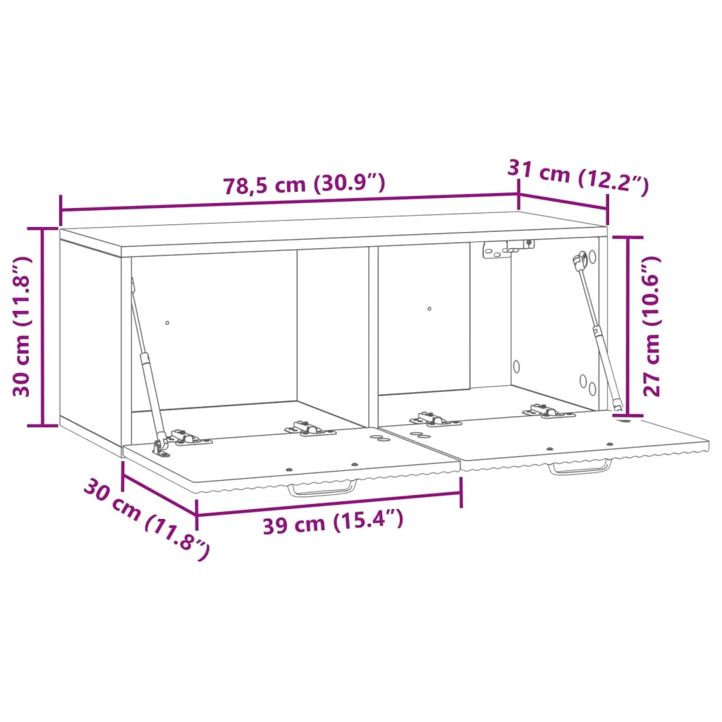 Mobile TV da Muro | Armadietto TV | Mobile Porta TV Nero 78,5 x 31 x 30 cm