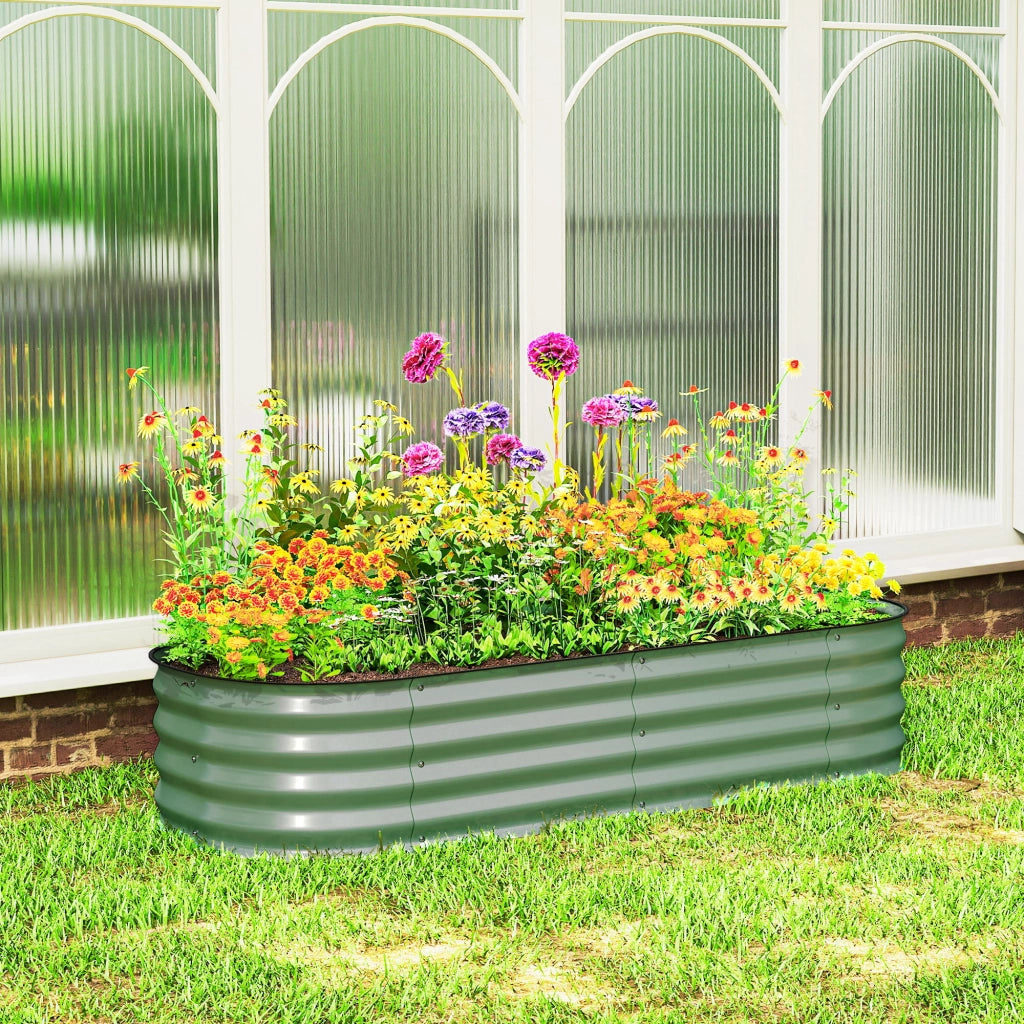 Fioriera rialzata modulare giardino ¨C Xylo ¨C acciaio verde 150x62x30 cm