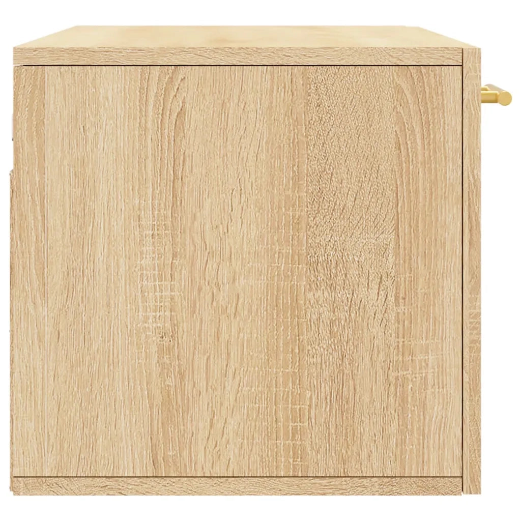 Mobile contenitore decorativo moderno a parete 80 x 36,5 x 35 cm realizzato in legno composito di rovere Sonoma 02_0048857