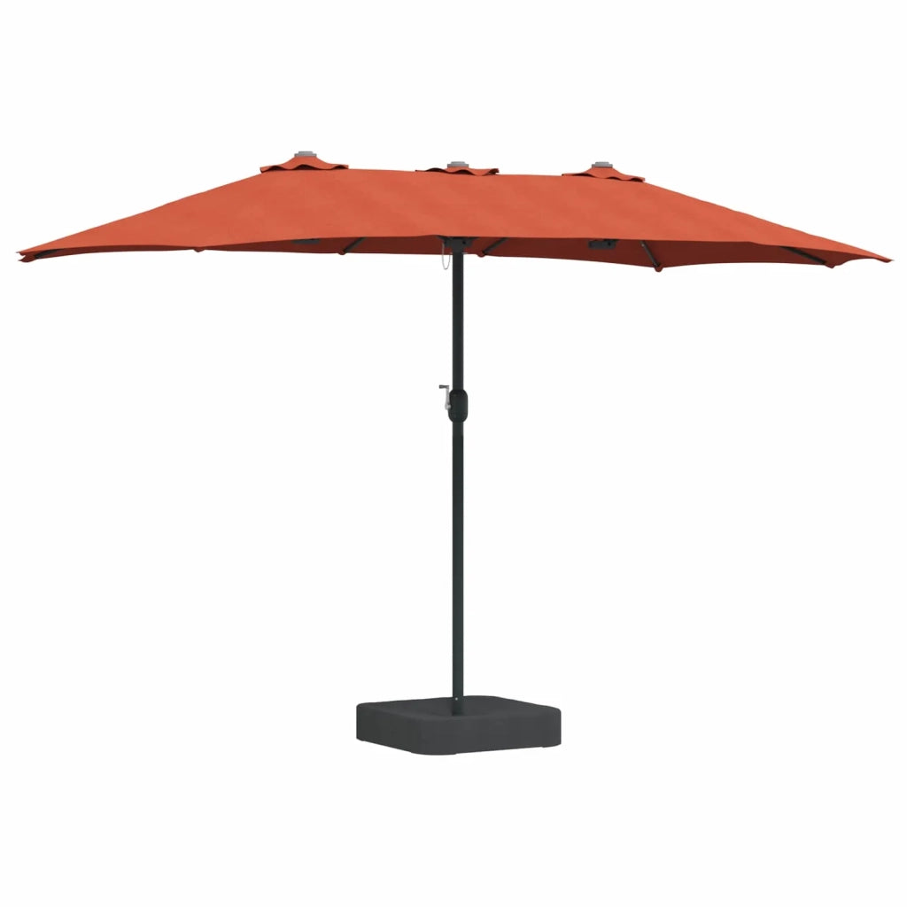 Ombrello da giardino-Ombrellone da spiaggia Terracotta 385 x 209 x 244 cm Poliestere