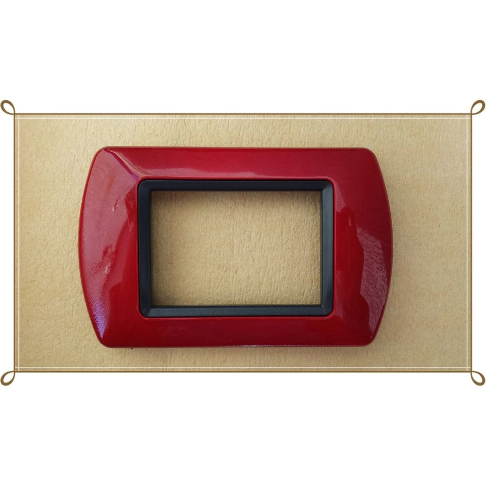 Trade Shop - Placchette Placche In Abs Compatibili Per Master Modo Colorra Placca Copriprese - Rosso Scuro -7 Fori     -