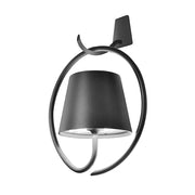 Lampada a led da Parete con Gancio Poldina Grigio Scuro ricaricabile e dimmerabile con batteria fino a 12 ore