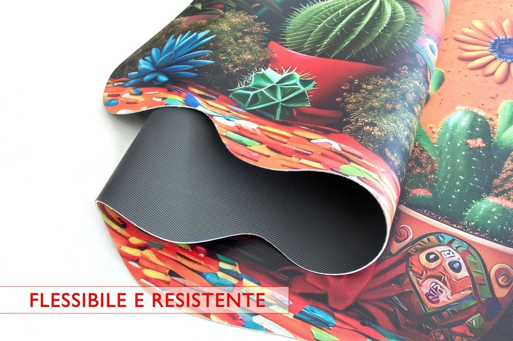 Tappeto Cucina Gomma Pvc Stampa Digitale HD Piante Cactus Moderno Sagomato Antimacchia 50x180 cm
