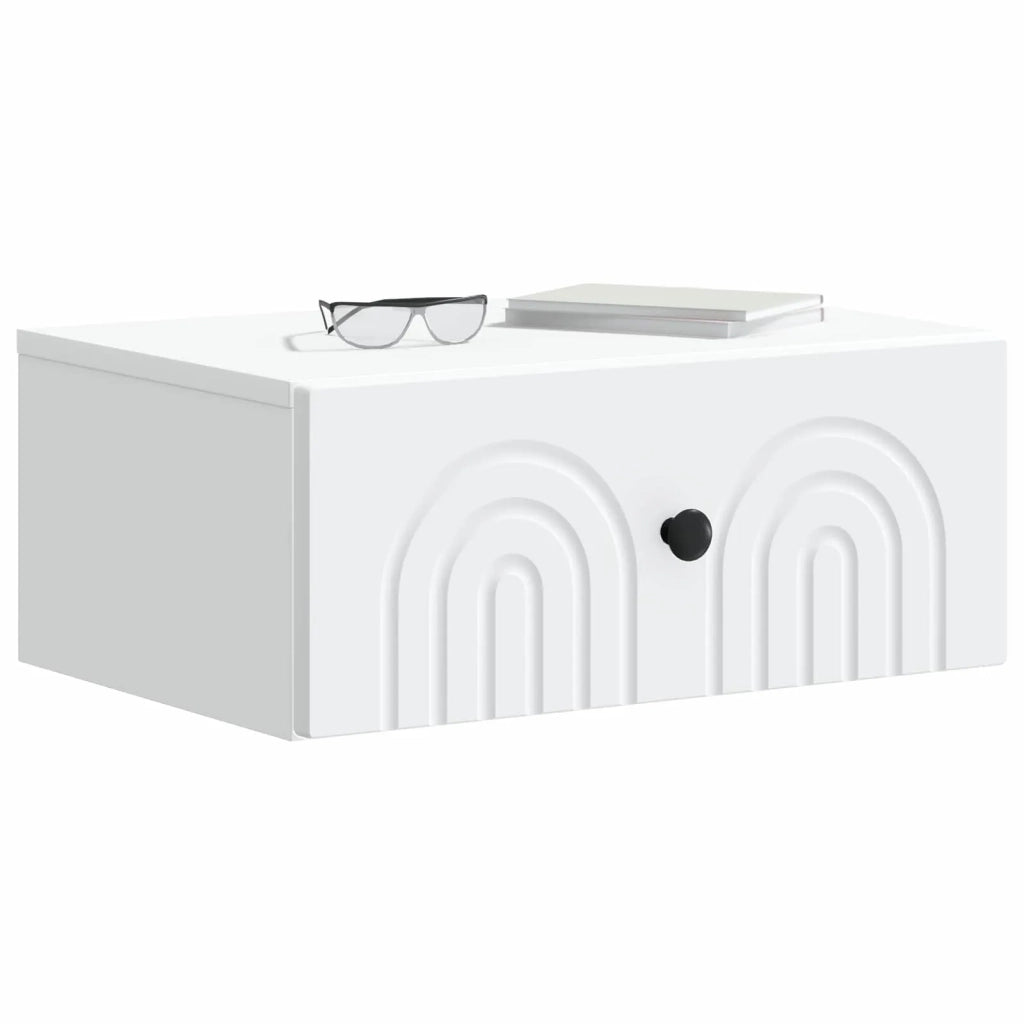 Set di 2 Comodini | Armadio da Notte | Mobiletto da notte a muro Bianco 49 x 34,5 x 20 cm