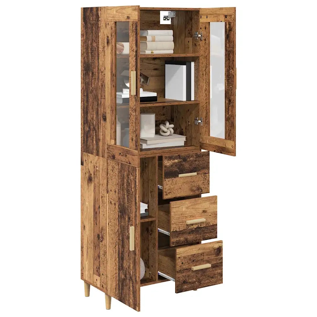Credenza | Madia | Buffet da pranzo | Armadio da pranzo Legno vecchio 69,5 x 34 x 180 cm Legno multistrato