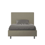 BS COM Letto una piazza e mezza con rete imbottito 120x190 similpelle cappuccino