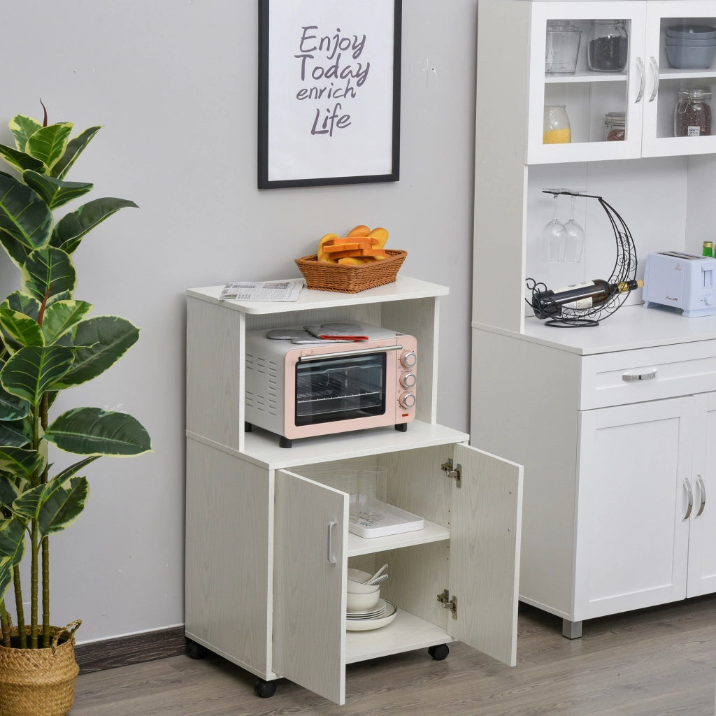Mobile da cucina con ruote ¨C Xylo ¨C bianco 60,4x40,3x97 cm