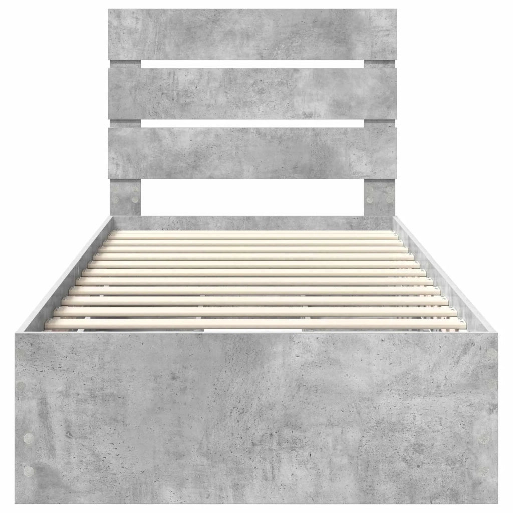 Struttura del letto con cassetto Grigio cemento 90 x 200 cm 3411860