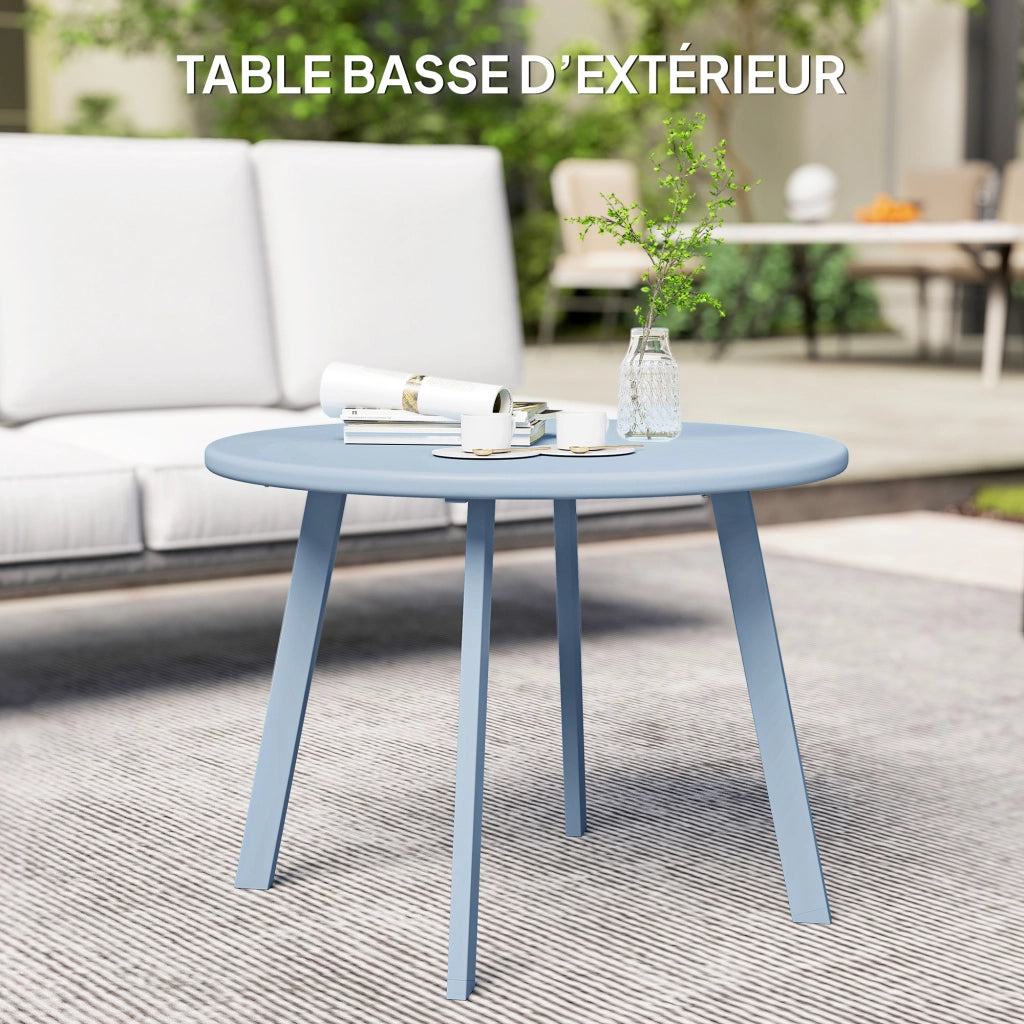 Tavolino rotondo da giardino ¨C Xylo ¨C ? 70 x 42 cm blu metallo